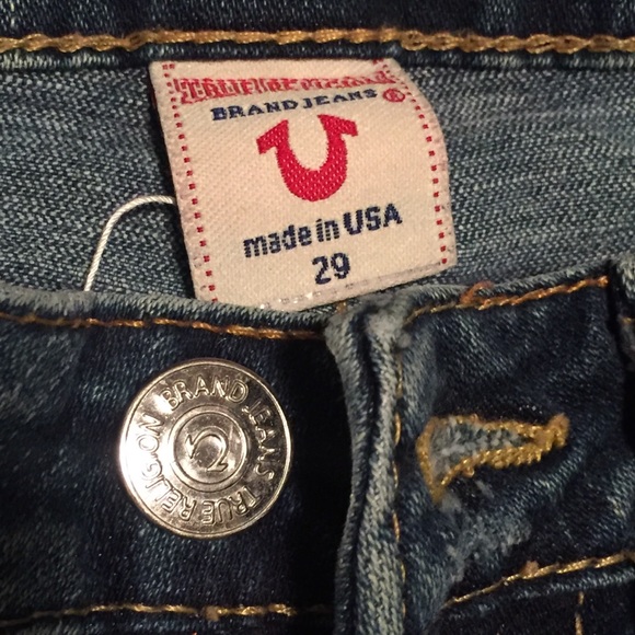 True Religion Wide legs Ice Blue Distressed jeans - Picture 4 of 4